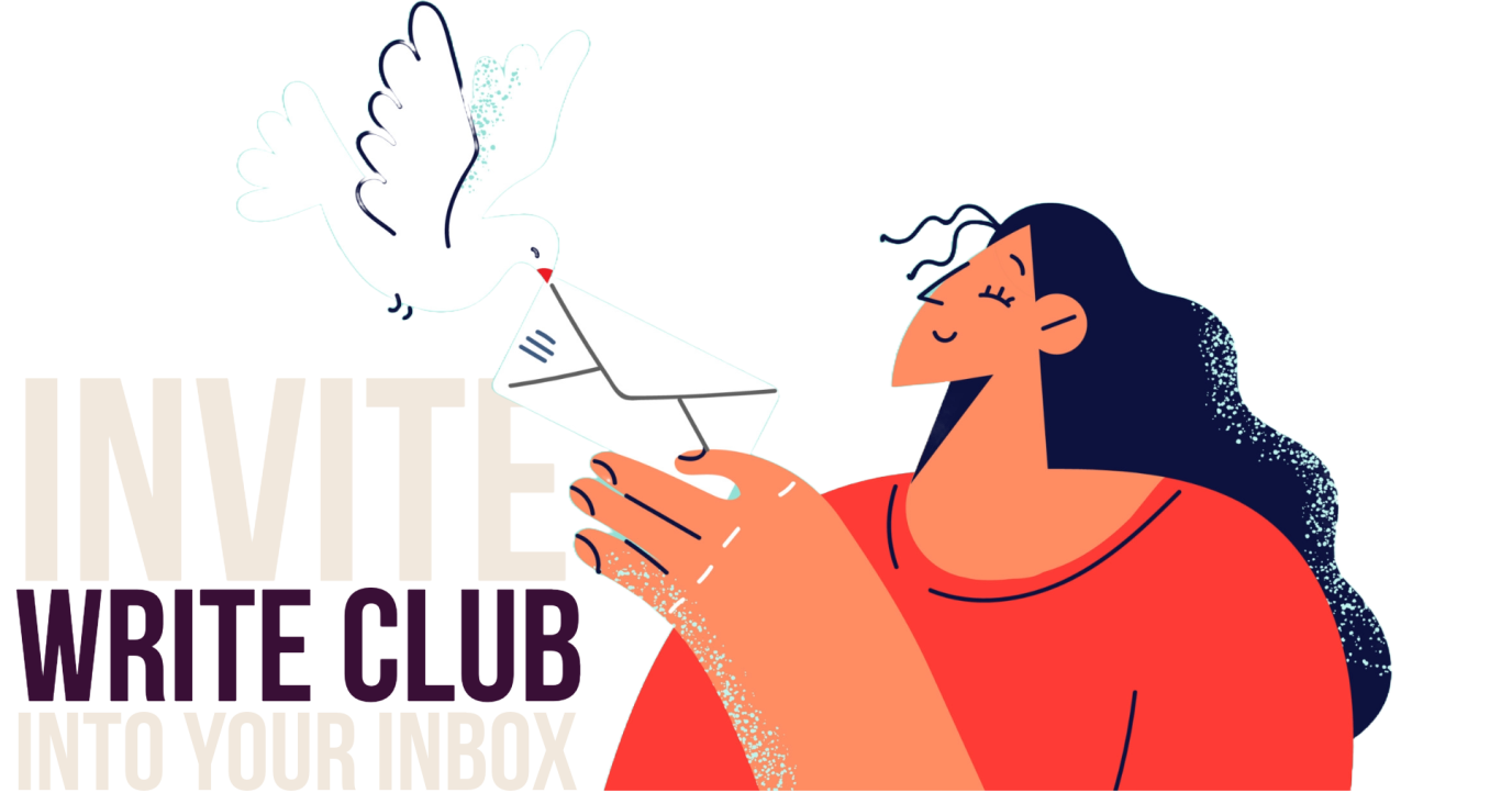 Text reads: "Really Good Emails You Don't Have to Reply To" on a pink background with an envelope icon.