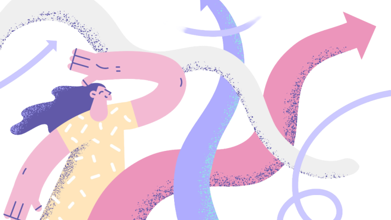 Text: "Greenwashing is bullshit" with an illustration of a person holding a globe.